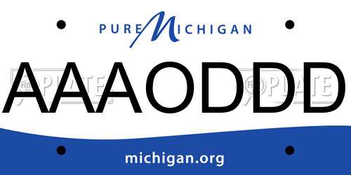 AAAODDD Michigan License Plate