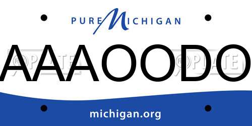 AAAOODO Michigan License Plate