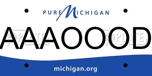 AAAOOOD Michigan License Plate