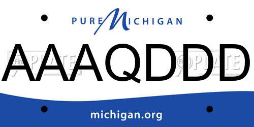 AAAQDDD Michigan License Plate