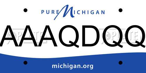 AAAQDQQ Michigan License Plate