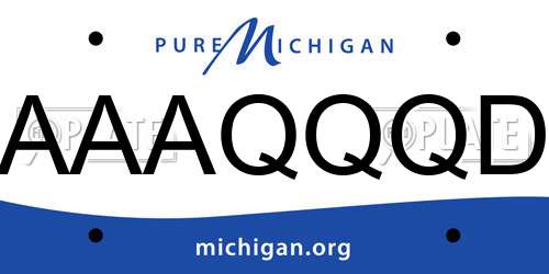 AAAQQQD Michigan License Plate