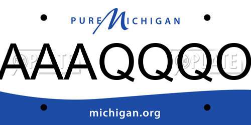 AAAQQQO Michigan License Plate