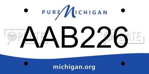 AAB226 Michigan License Plate