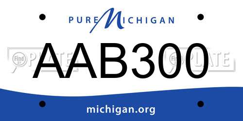 AAB300 Michigan License Plate