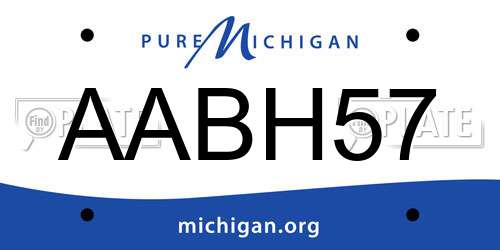 AABH57 Michigan License Plate