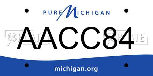 AACC84 Michigan License Plate