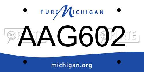 AAG602 Michigan License Plate