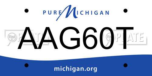AAG60T Michigan License Plate