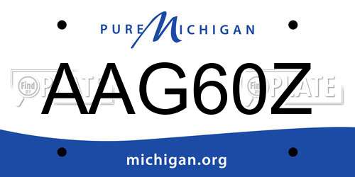 AAG60Z Michigan License Plate