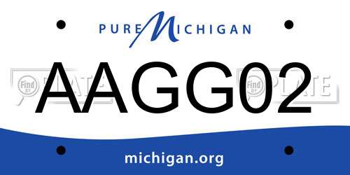 AAGG02 Michigan License Plate