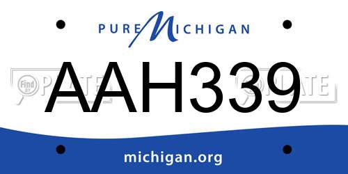 AAH339 Michigan License Plate