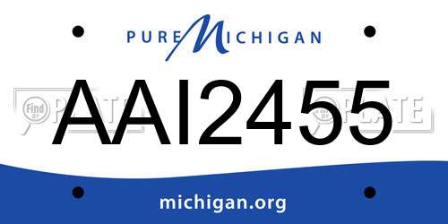AAI2455 Michigan License Plate