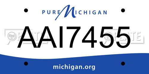 AAI7455 Michigan License Plate
