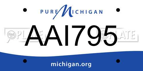 AAI795 Michigan License Plate