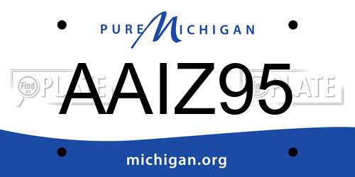 AAIZ95 Michigan License Plate