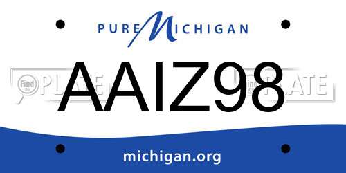 AAIZ98 Michigan License Plate