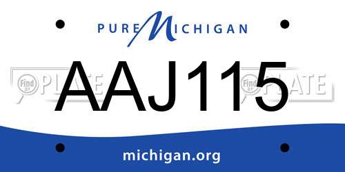 AAJ115 Michigan License Plate