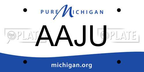 AAJU Michigan License Plate