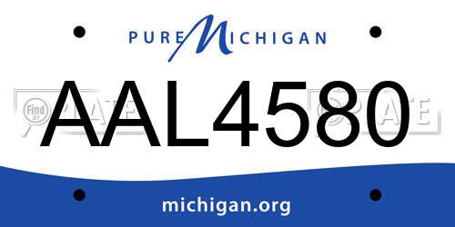 AAL4580 Michigan License Plate
