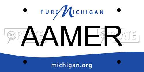 AAMER Michigan License Plate