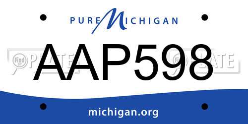 AAP598 Michigan License Plate