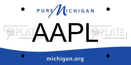 AAPL Michigan License Plate