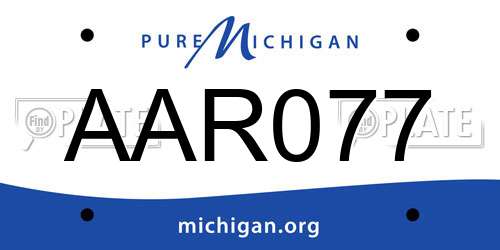 AAR077 Michigan License Plate