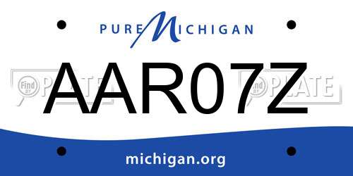 AAR07Z Michigan License Plate