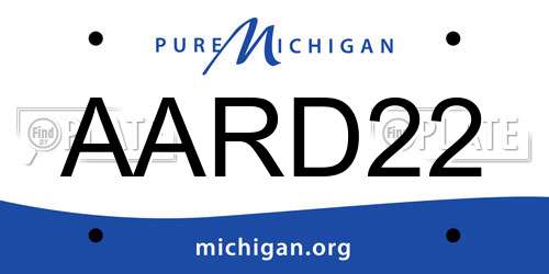 AARD22 Michigan License Plate