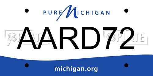 AARD72 Michigan License Plate
