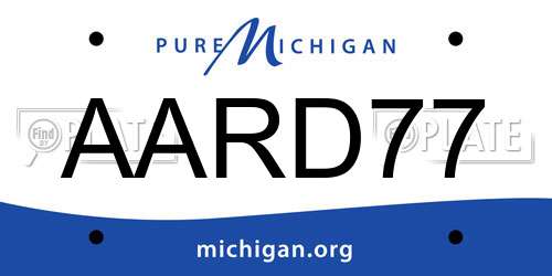 AARD77 Michigan License Plate