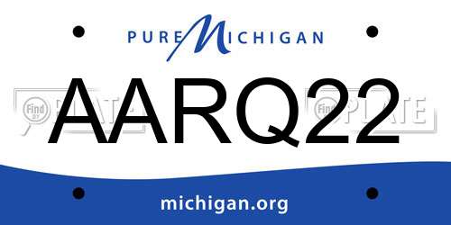 AARQ22 Michigan License Plate