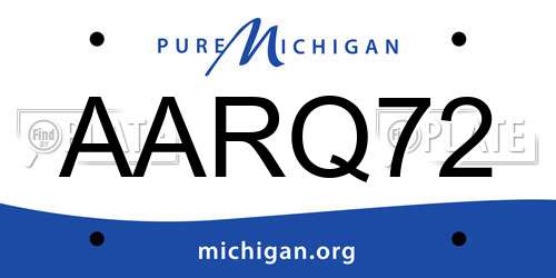 AARQ72 Michigan License Plate