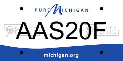 AAS20F Michigan License Plate