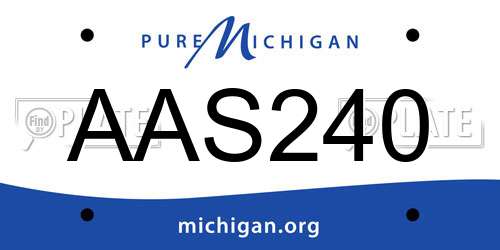 AAS240 Michigan License Plate