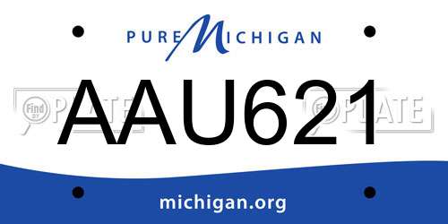 AAU621 Michigan License Plate