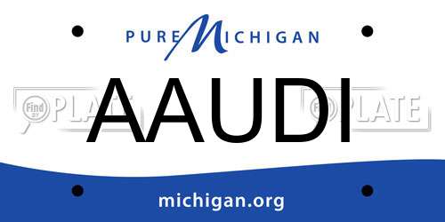 AAUDI Michigan License Plate