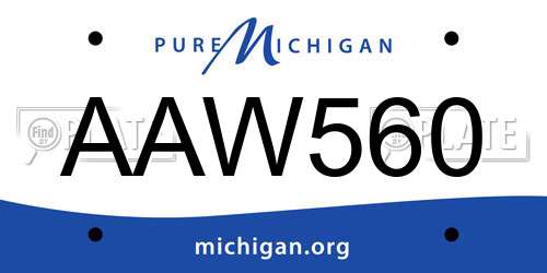 AAW560 Michigan License Plate