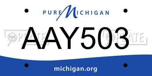 AAY503 Michigan License Plate