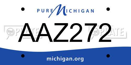 AAZ272 Michigan License Plate