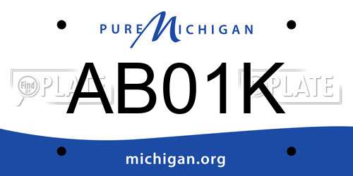 AB01K Michigan License Plate
