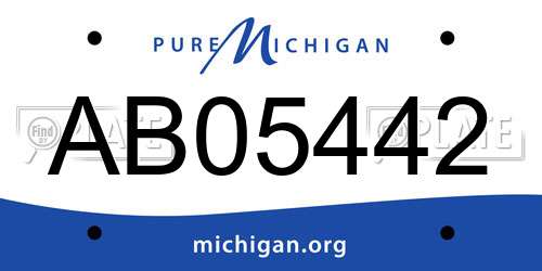 AB05442 Michigan License Plate