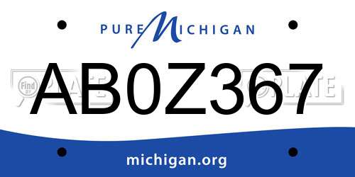 AB0Z367 Michigan License Plate