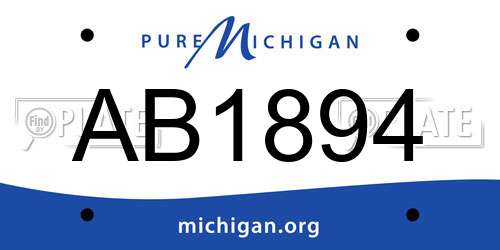AB1894 Michigan License Plate