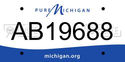 AB19688 Michigan License Plate