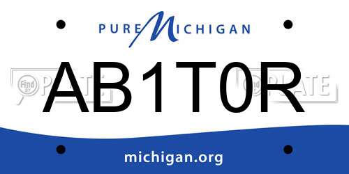 AB1T0R Michigan License Plate