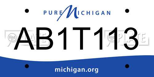 AB1T113 Michigan License Plate