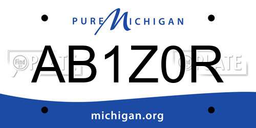AB1Z0R Michigan License Plate