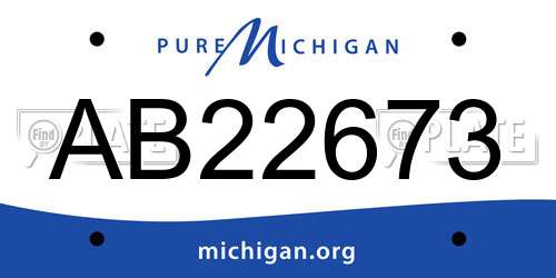 AB22673 Michigan License Plate